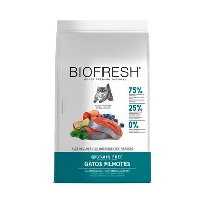 Ração Biofresh para Gatos Filhotes Sabor Salmão, Maçã, Chá Verde e Blueberry 0,4kg