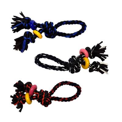 Brinquedo Napi Mordedor Corda Três Nós e Argola para Cães - Cores Sortidas U