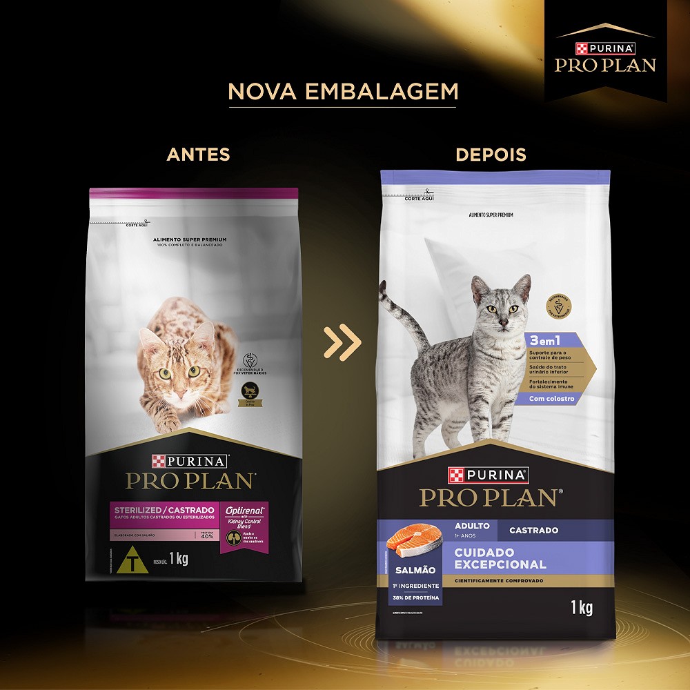 Ração Proplan Cuidado Excepcional para Gatos Adultos Castrados sabor Salmão