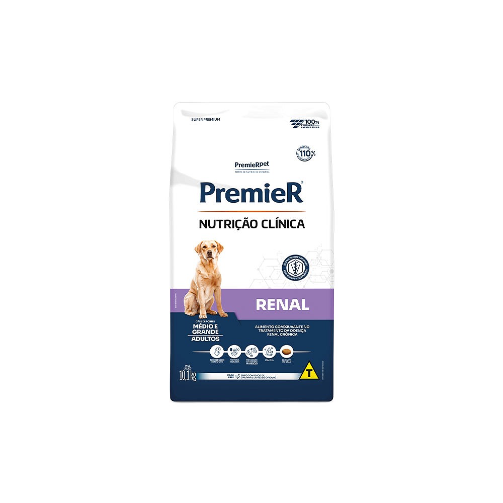 Ração Premier Nutrição Clínica Renal para Cães Adultos de Porte Médio e Grande