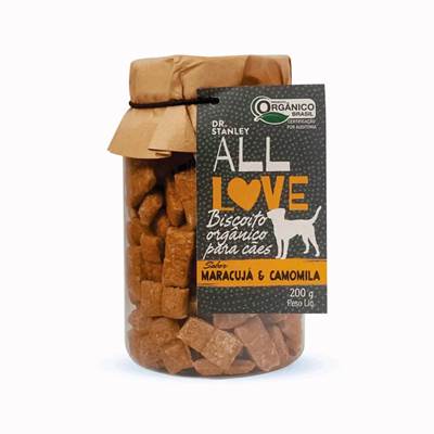Biscoitos Orgânicos All Love para Cães sabor Maracujá & Camomila 200g