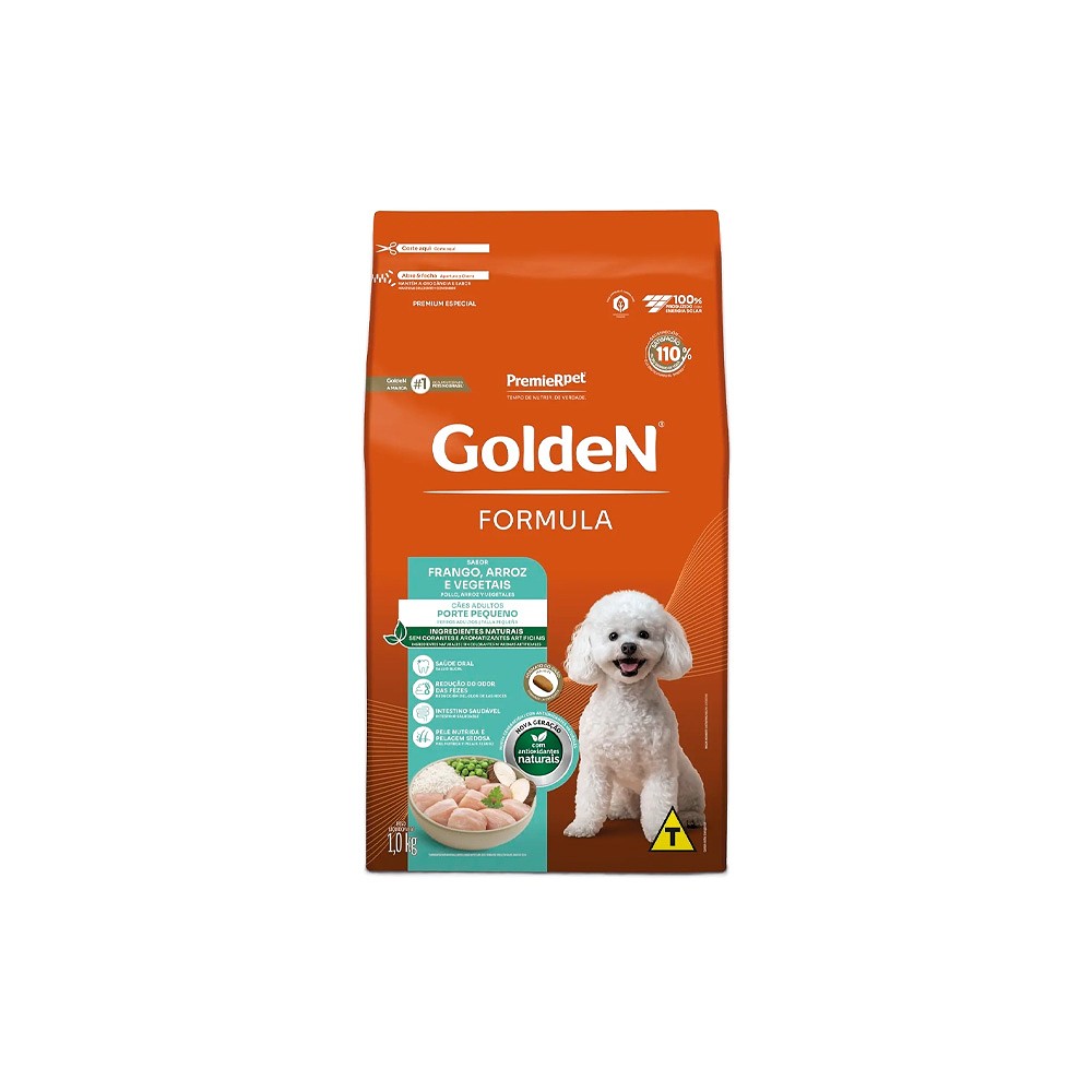 Ração Golden Fórmula Mini Bits para Cães de Pequeno Porte Adultos sabor Frango & Arroz