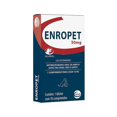 Antibiótico Enropet 50mg 10 comprimidos
