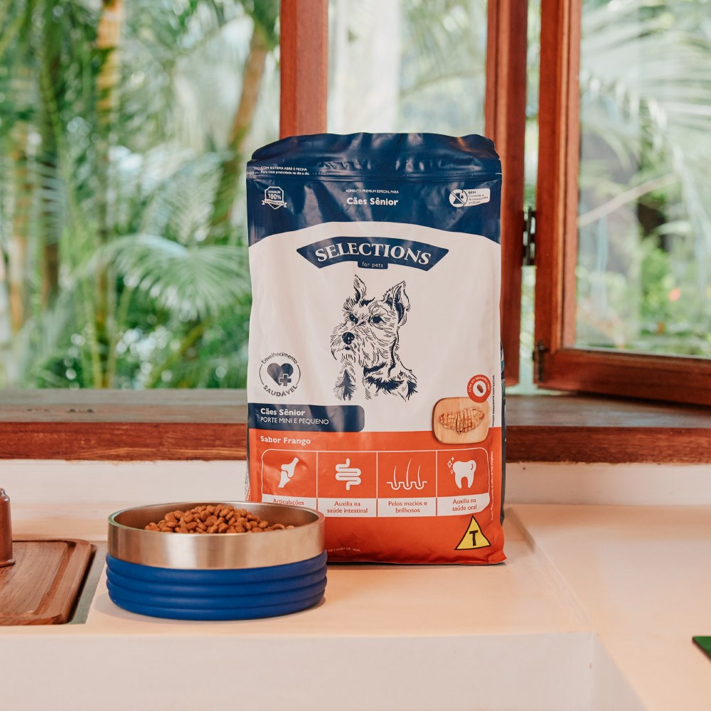 Ração Selections For Pet para Cães Senior Mini e Pequenos sabor Frango