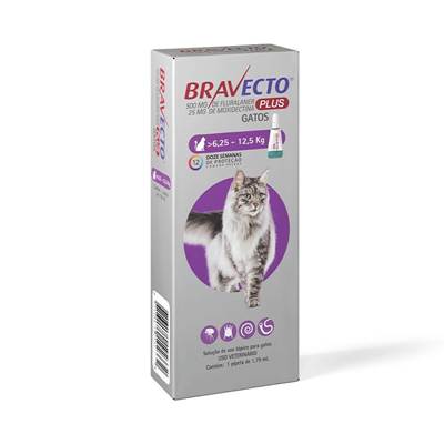 Antipulgas Bravecto Transdermal Plus para Gatos - 1 Pipeta de 500mg 6,25 - 12,5kg