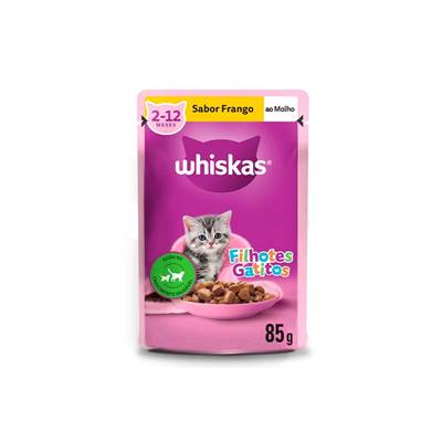 Ração Whiskas Sachê para Gatos Filhotes sabor Frango 85g