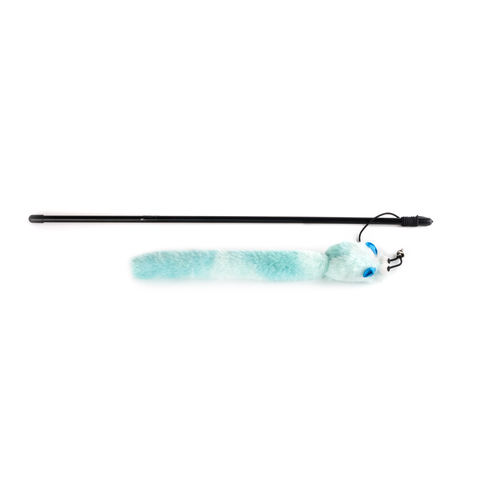 Brinquedo Fuzz para Gatos Varinha de Minhoca Verde