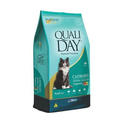 Ração Qualiday para Gatos Adultos Castrados Sabor Salmão 10,1kg