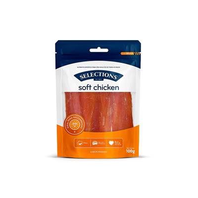 Snack Desidratado Soft Chicken Selections for pets Cão para Cães 100g