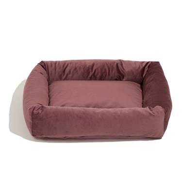 Cama Spike Retangular Veludo Rose para Cães e Gatos G