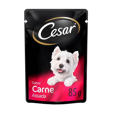 Ração Cesar Sachê Cortes Selecionados Carne Assada ao Molho para Cães Adultos 85g