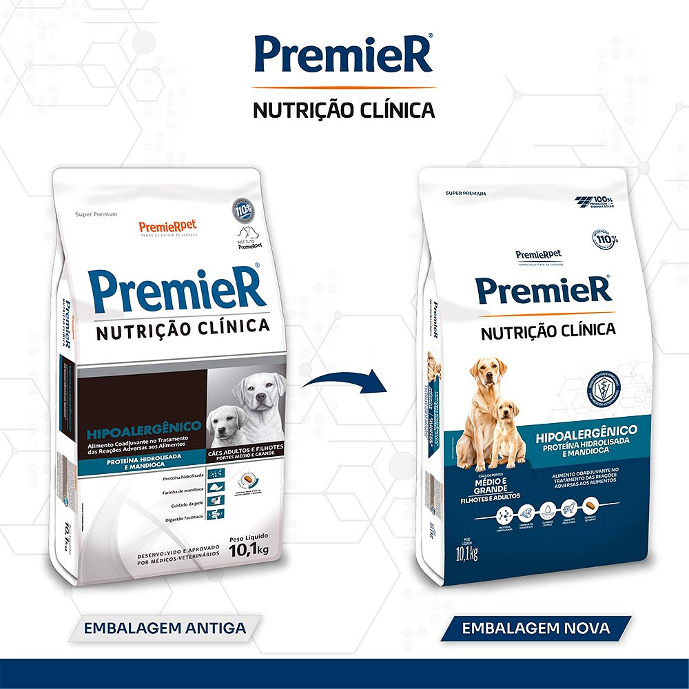 Ração Premier Nutrição Clínica Hipoalergênico para Cães de Médio e Grande Porte