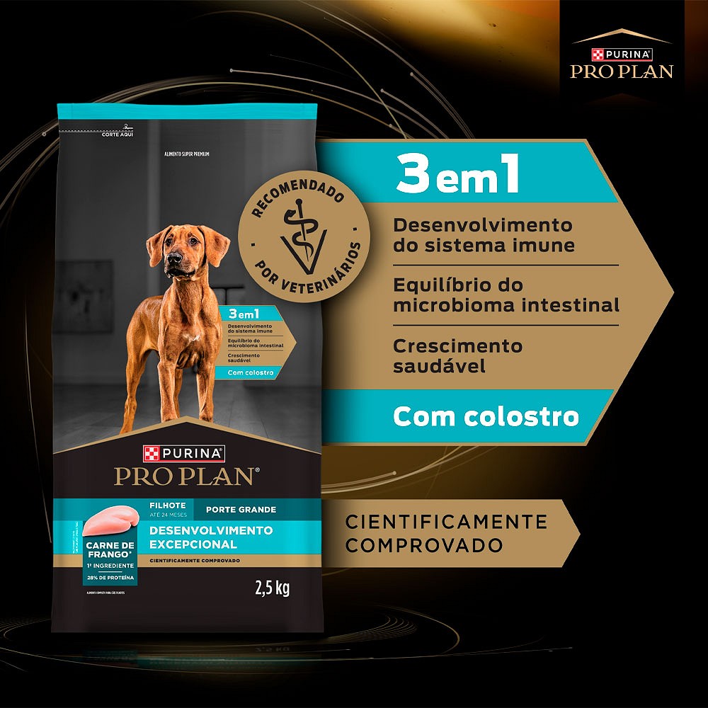 Ração Pro Plan Desenvolvimento Excepcional para Cães Filhotes de Porte Grande sabor Frango