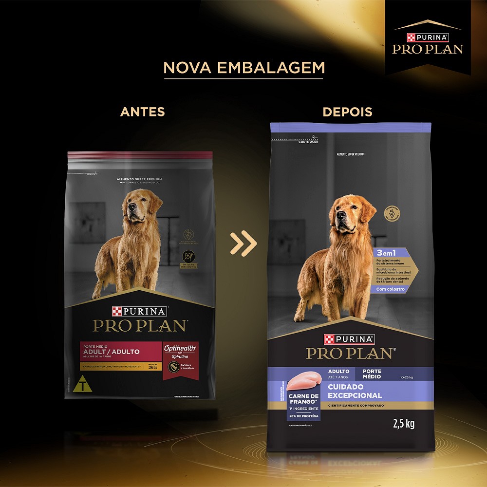 Ração Proplan Cuidado Excepcional para Cães Adultos de Raças Médias