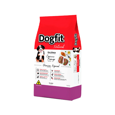 Ração Dogfit Natural para Cães Filhotes sabor Carne e Frango 20kg