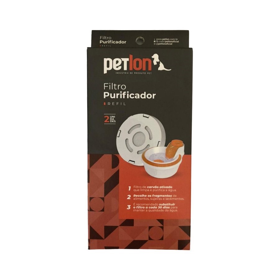 Refil de Carvão Ativado PetLon para Filtro 2 Unidades