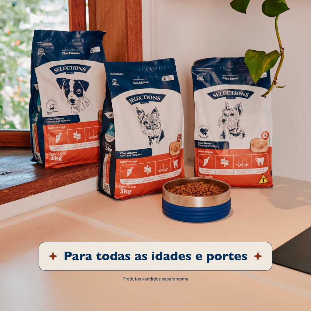 Ração Selections For Pet para Cães Sênior de Porte Médio e Grande Sabor Frango