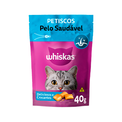 Petisco Whiskas Temptations Pelo Saudável para Gatos Adultos