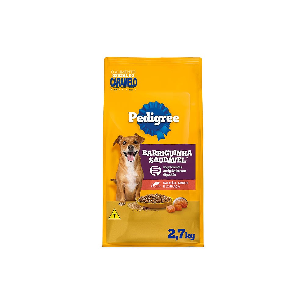 Ração Pedigree Barriguinha Saudável para Cães Adultos de Raças Pequenas e Minis sabor Salmão