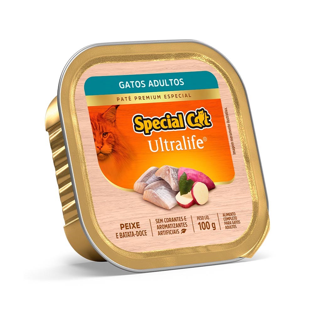 Ração Úmida Special Cat para Gatos Adultos Sabor Patê de Peixe