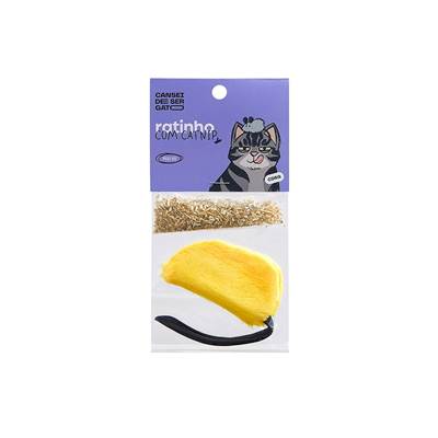Brinquedo Cansei de Ser Gato Ratinho com Catnip Amarelo U
