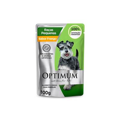 Ração Optimum Sachê para Cães Adultos Raças Pequenas sabor Frango 100g