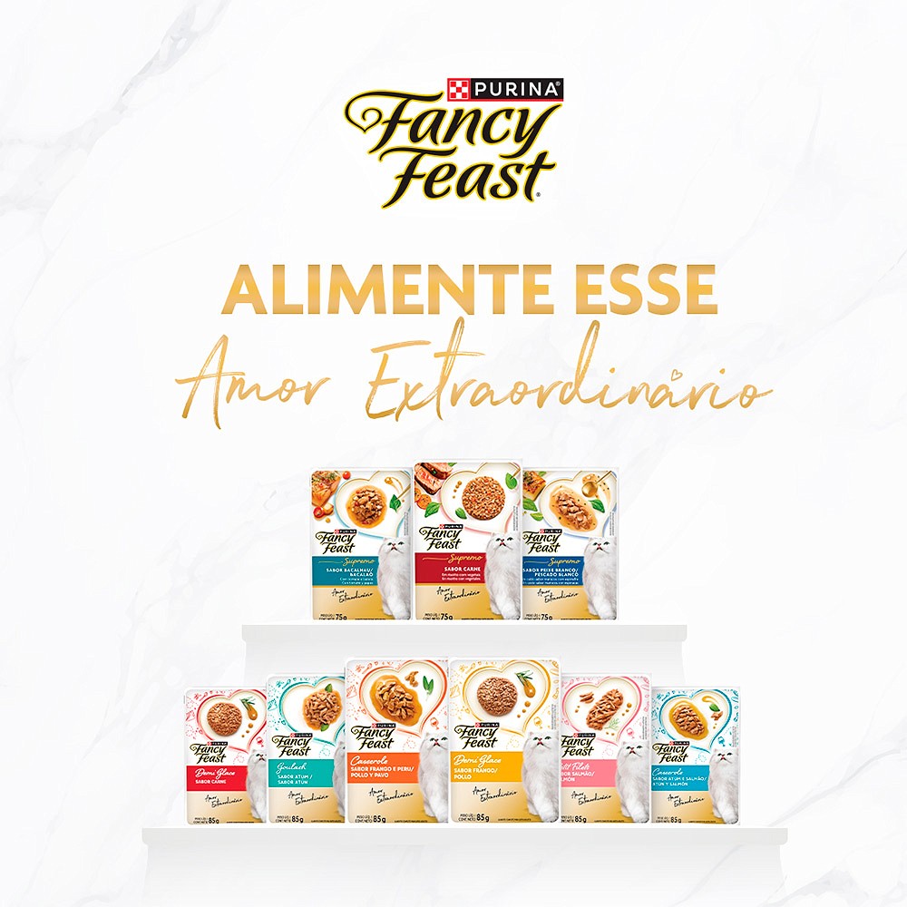 Ração Fancy Feast Sachê para Gatos Adultos sabor Casserole Atum & Salmão 