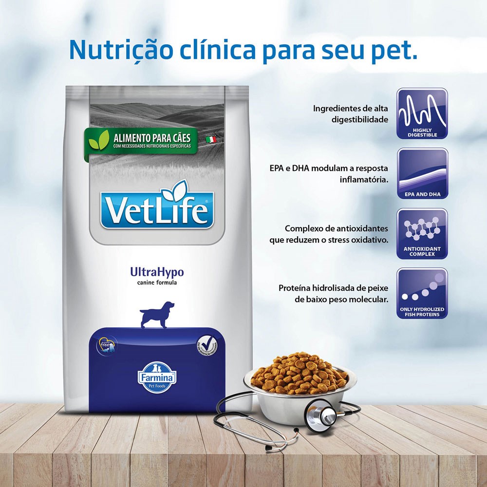 Ração Vet Life Natural Ultra Hypo para Cães