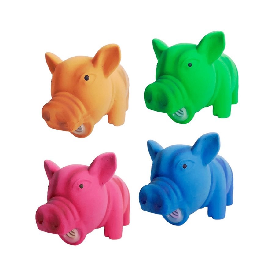 Brinquedo Chalesco para Cães Porco em Látex - Cores Sortidas