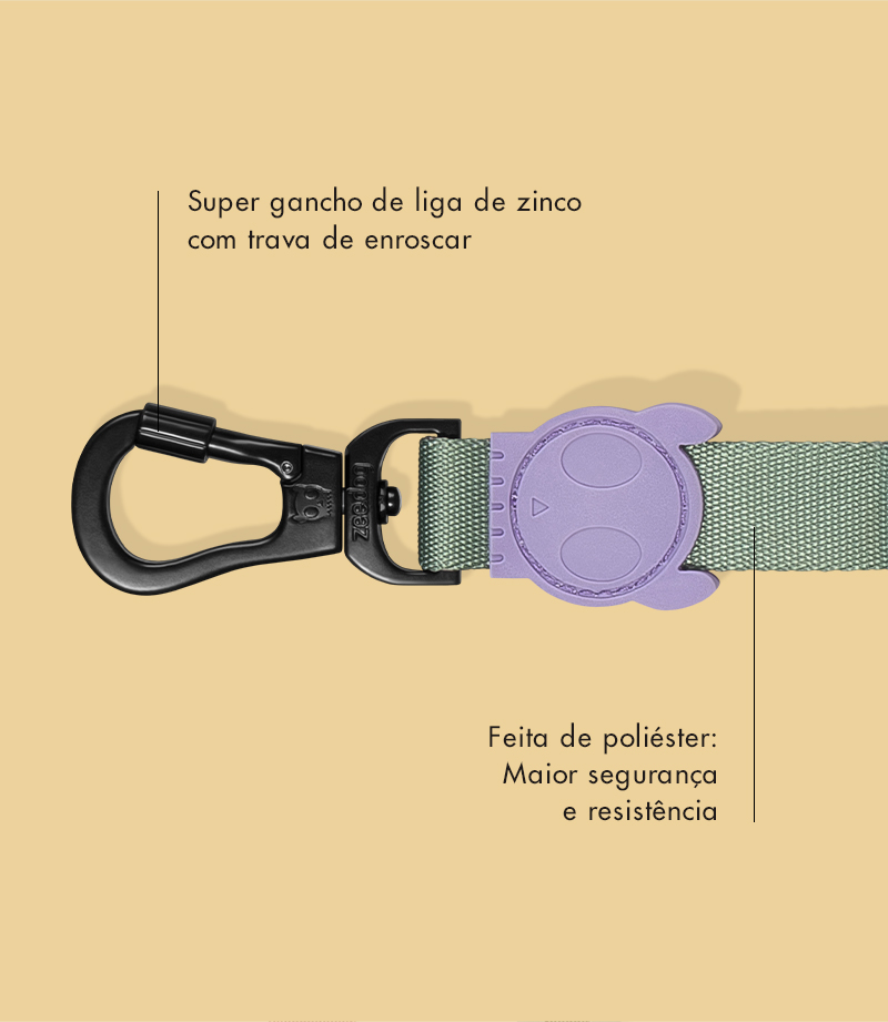 Guia com Amortecedor para Cachorros Peach