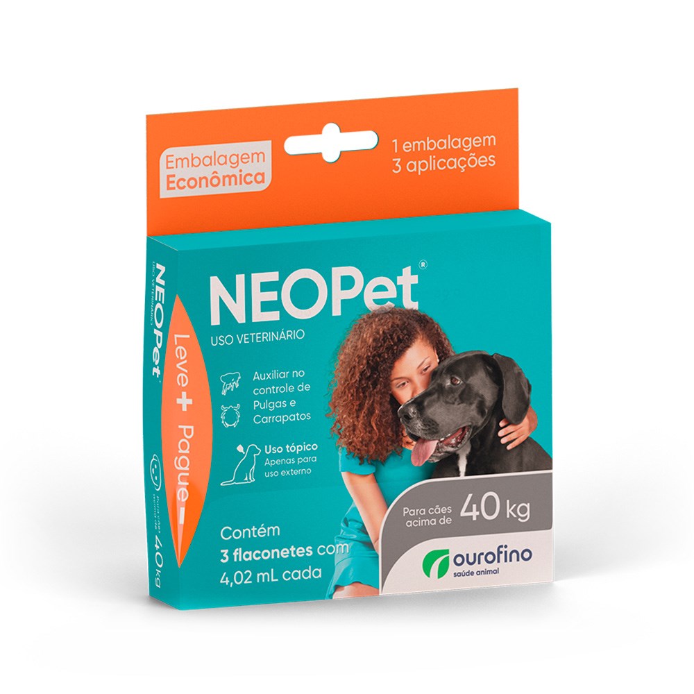 Antipulgas e Carrapatos Neopet Ourofino para Cães Acima de 40kg - 4,02ml