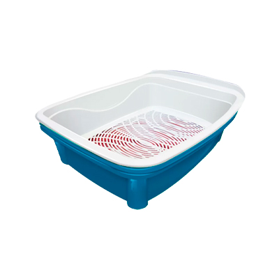 Banheira Classic Plus Furacão Pet para Gatos Azul 3 peças