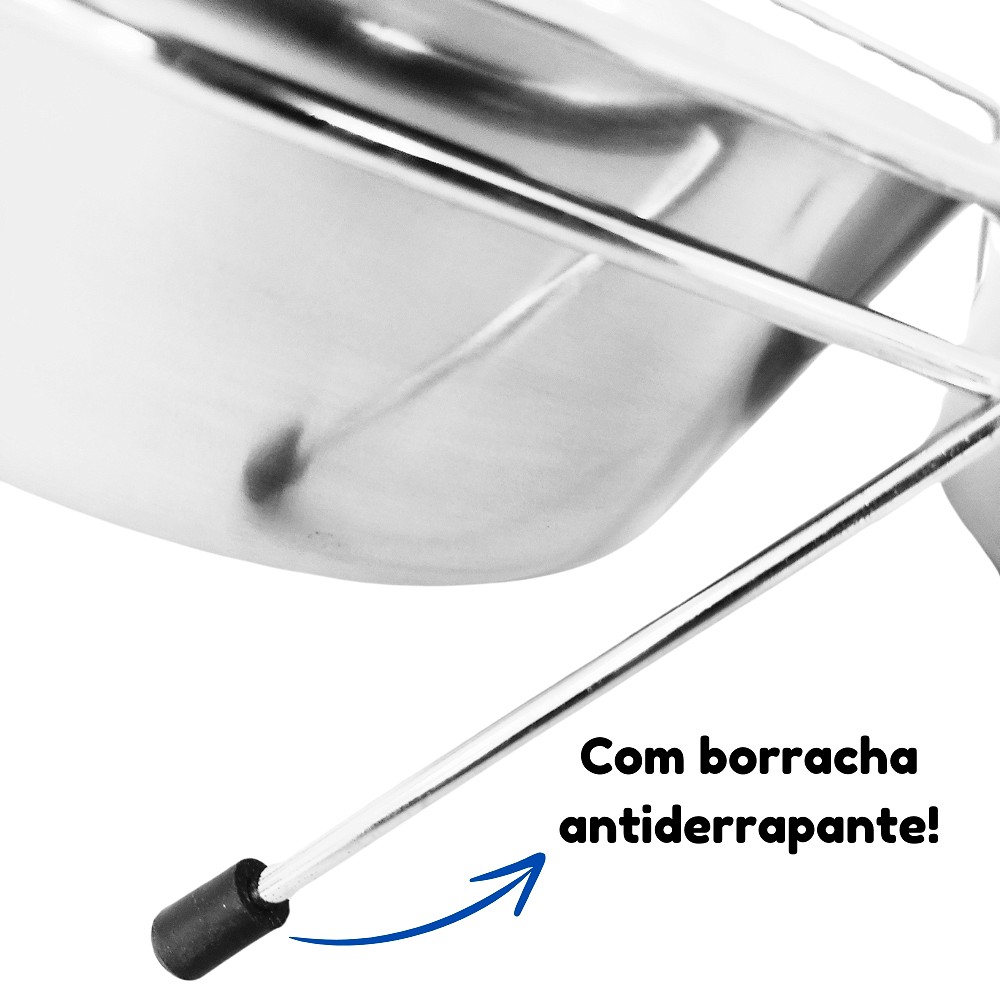 Comedouro Chalesco para Cães Duplo Inox