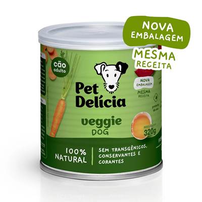 Ração Pet Delícia Veggie Proteína de Ovos Vegetariano para Cães 320g