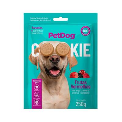 Biscoito Pet Dog Cookie para Cães sabor Frutas Vermelhas 250g