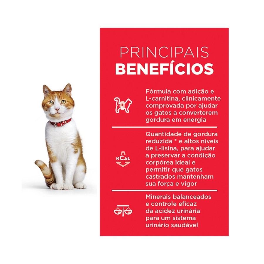 Ração Hill's Science Diet para Gatos Adultos Castrados sabor Salmão