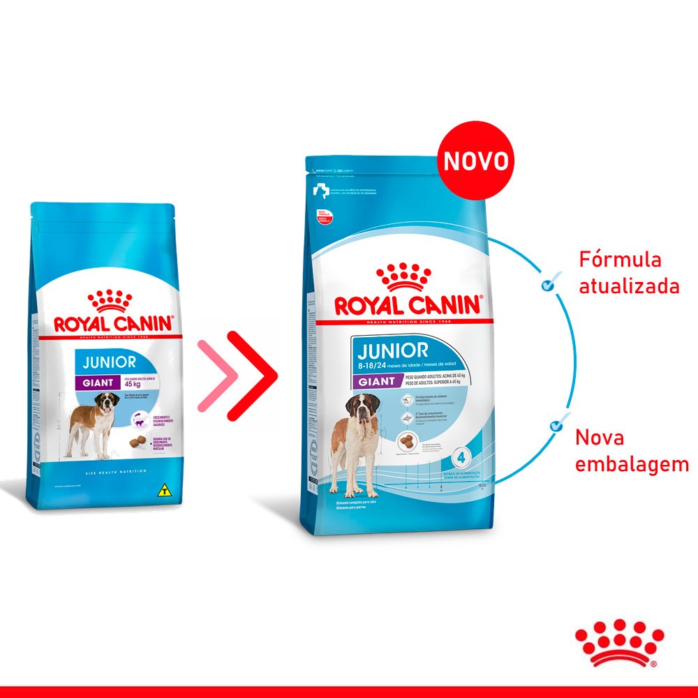 Ração Seca Royal Canin Giant Puppy para Cães Gigantes Filhotes de 8 a 18/24 Meses de Idade