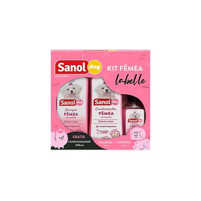 Kit Sanol Dog Shampoo, Condicionador e Colônia para Cães Fêmeas U
