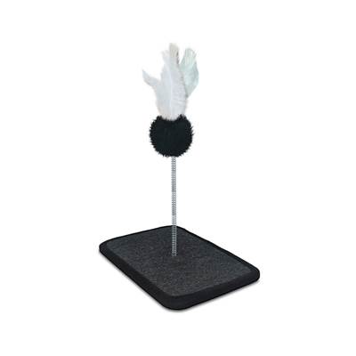 Arranhador São Benedito Pet Cat Base Carpete e Mola Preto para Gatos