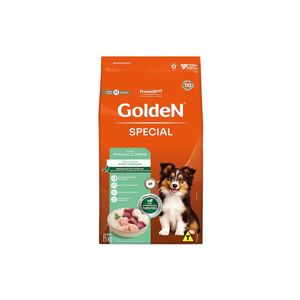 Ração GoldeN Special para Cães Filhotes de Porte Pequeno sabor Frango e Carne    
