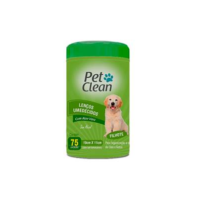 Lenços Umedecidos Pet Clean Filhotes 75 unidades