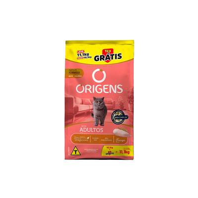 Ração Origens para Gatos Adultos sabor Frango Pague 10,1kg e Leve 11,1kg 10,1kg