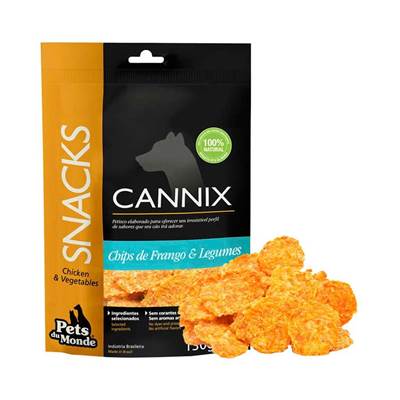 Petisco Cannix Chips de Frango & Legumes 130g