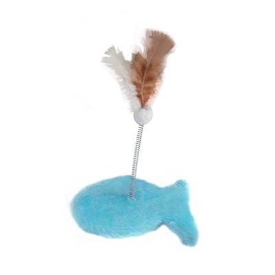 Brinquedo Arranhador Hello Pet Peixe Pelúcia Azul para Gatos U