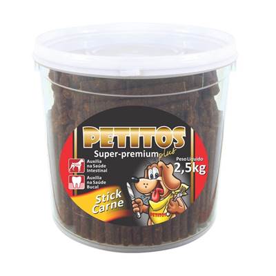 Snack Petitos Stick de Carne para Cães 2,5kg
