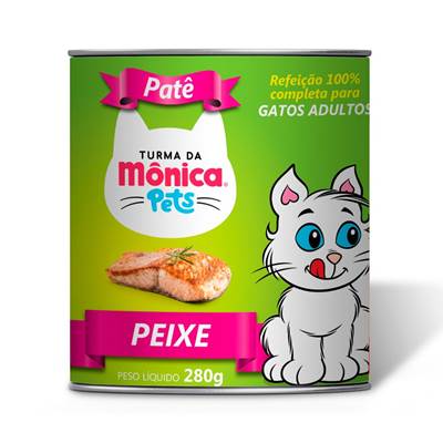 Ração Úmida Turma da Mônica Pets Patê para Gatos Adultos Sabor Peixe 280g