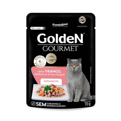 Ração Golden Gourmet para Gatos Adultos sabor Frango 70g
