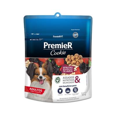 Premier Cookie para Cães Adultos de Pequeno Porte sabor Frutas Vermelhas 250g