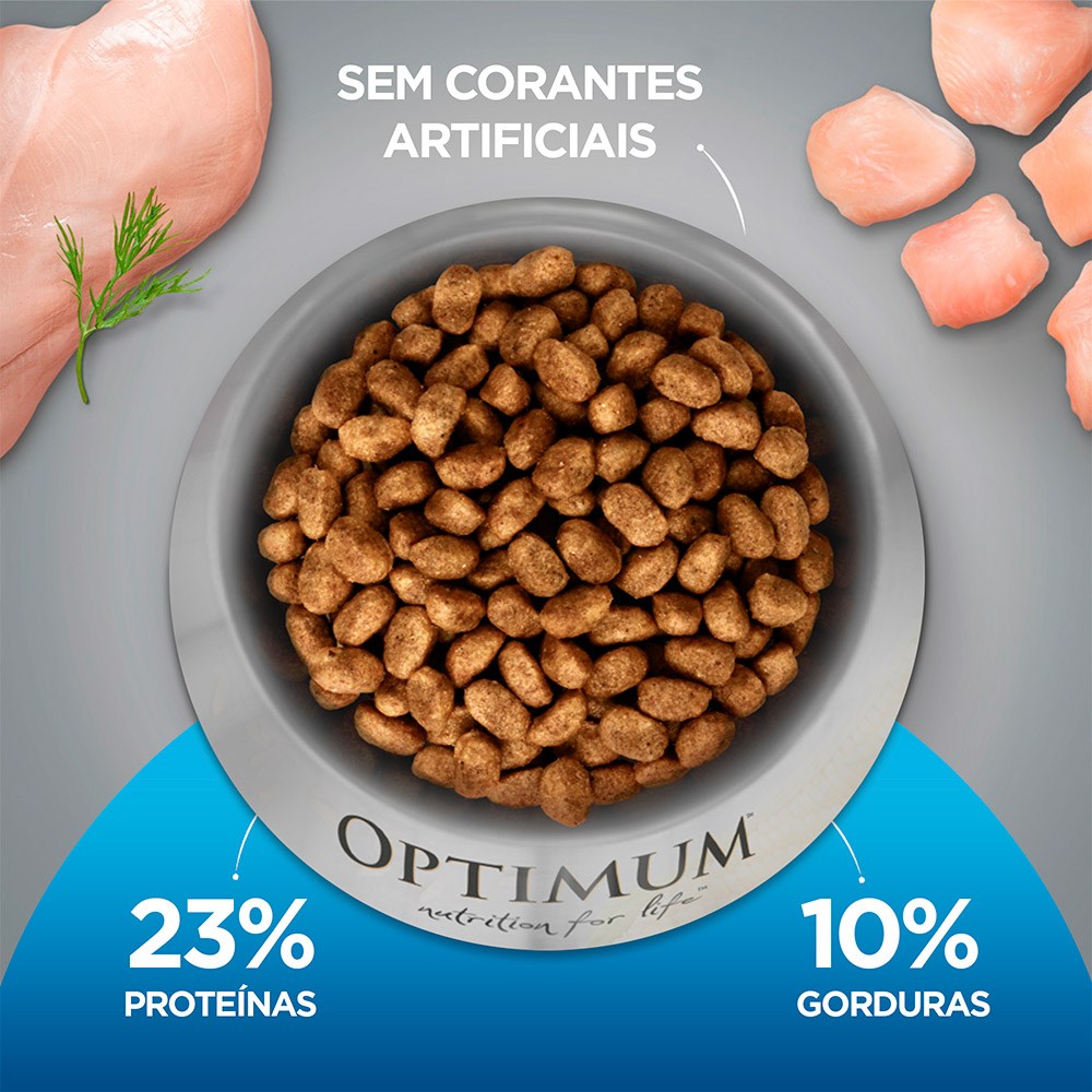 Ração Optimum para Cães Adultos de Raças Médias e Grandes sabor Frango e Arroz