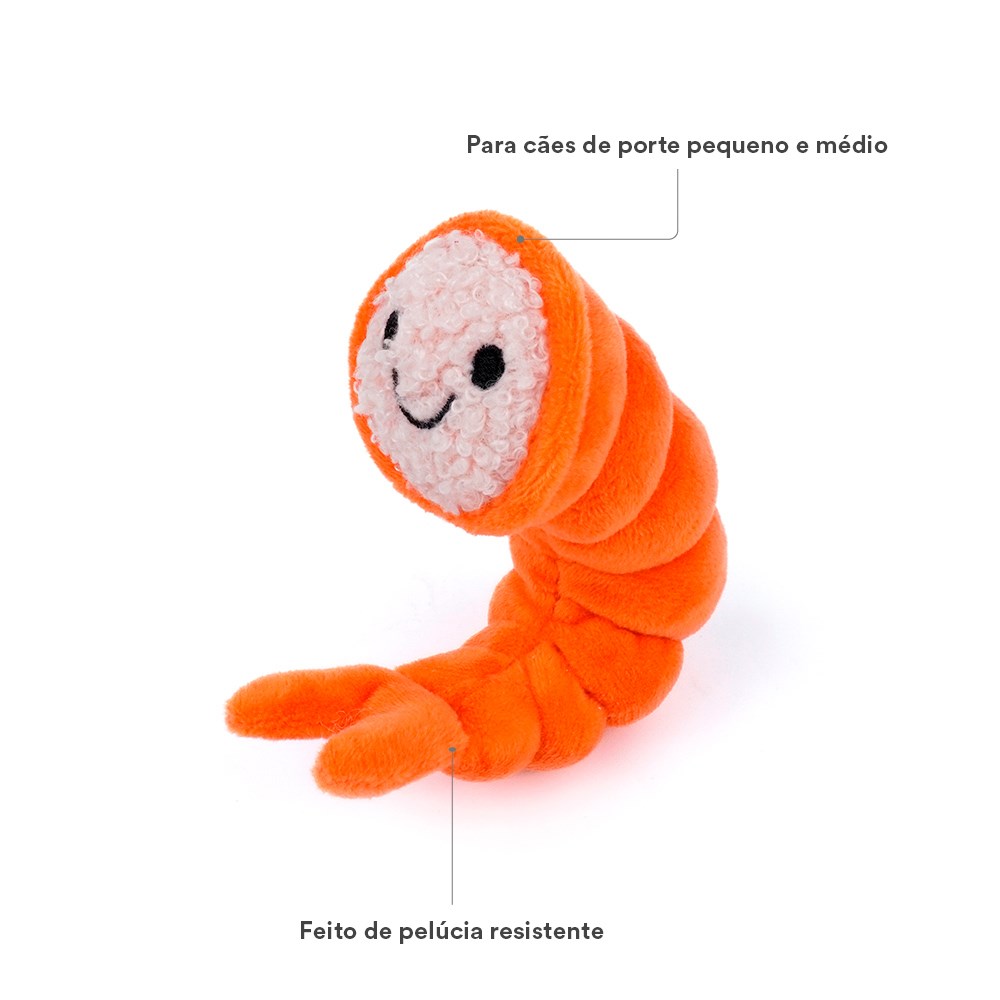 Brinquedo de Pelúcia para Cães Kawaii Camarão